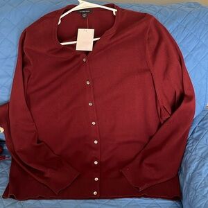 Lands End NWT cranberry cardigan 3x